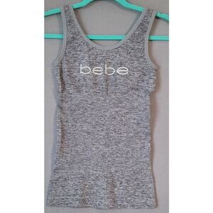 Y2K Bebe Heather Gray Shaping Tank Medium Slimming Waist Compression EUC